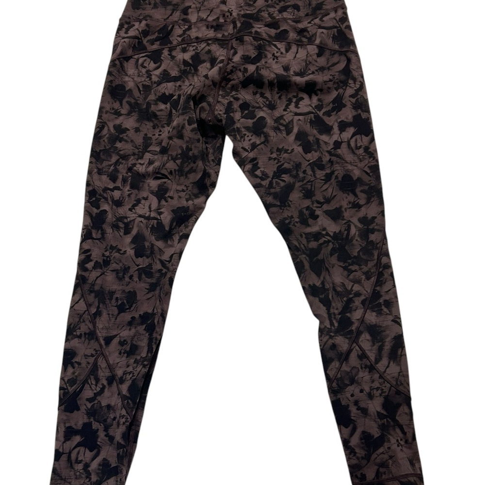 Lululemon In Movement Tight Legging 25" Mini Dusk Floral Antique Bark Black sz10 - Picture 6 of 10